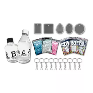 Pack Moldes Silicona + Kit Resina Cristal Epoxi Joyeria Joya