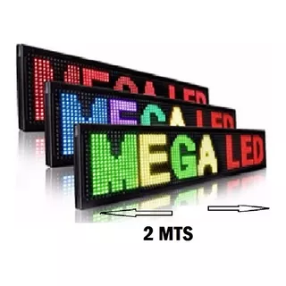 Letrero Luminoso Programable Tricolor 2mt