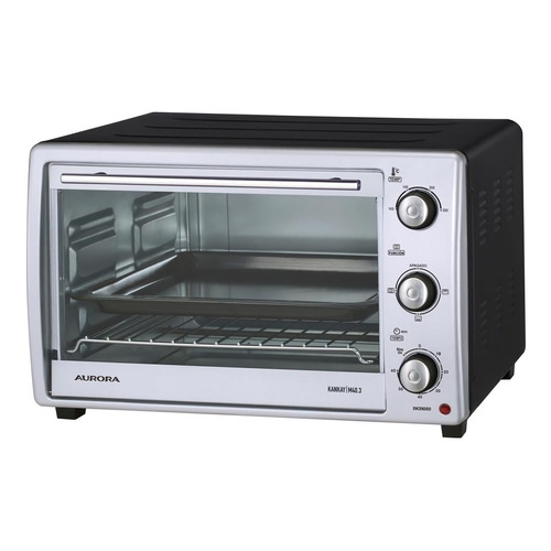 Horno Eléctrico Aurora Kankay M40.3 1500w 40 Lts Doble Grill Color Negro/Plateado