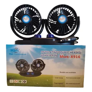 Ventilador Doble Portátil Para Carros 12v, Rotación 360°