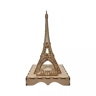 Centro De Mesa Torre Eiffel Con Base Y Nombre 30cm  X 12 Uni