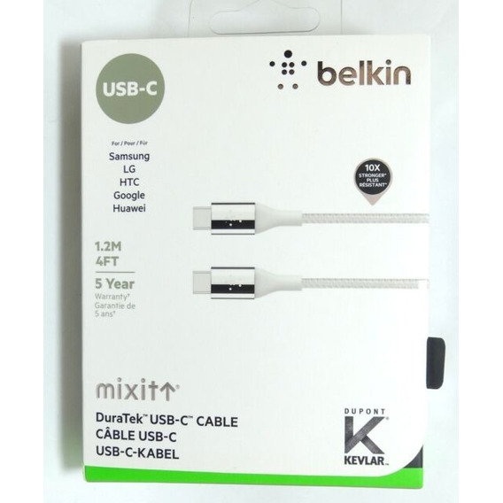 Cable Belkin Usb C - Usb C Largo 1.2m Enmallado 