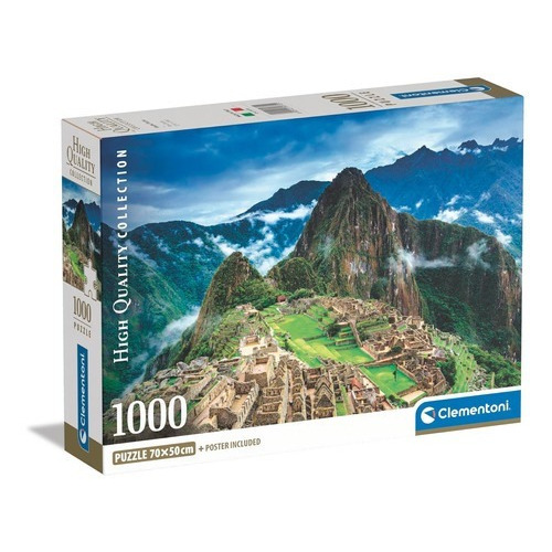 Rompecabezas Cumbres De Machu Picchu 1000 Pz Clementoni Italia Arte Inca Peru Con Poster