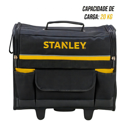 Bolsa para herramientas con mango telescópico y ruedas Stanley, color negro