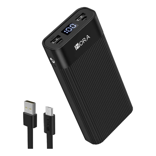 Power Bank Batería Portátil 20000mah 2.1A Carga Bateria Portatil con 2 Puertos con Pantalla LED Pila Cargador Externa Compatible para IP Samsung Xiaomi, con un Cable Micro USB 20CM 1hora GAR117