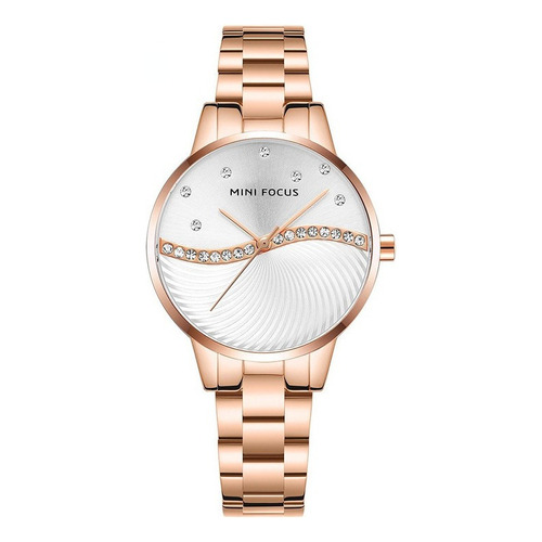 Reloj Mini Focus 0263, Reloj De Cuarzo Para Mujer Correa Rosa