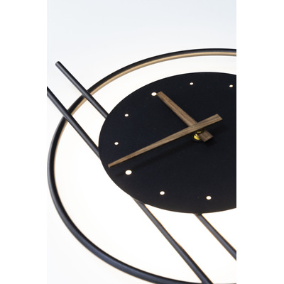 Aplique Pared Led Gard Negro Con Reloj Deco Moderno Cie
