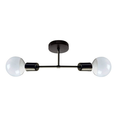 Aplique 2 Luces Negro Vintage Apto Led E27 Deco Moderno