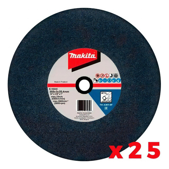 Combo 25 Discos P/ Sensitiva Makita 355 Mm E-10540-25