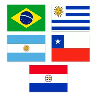 Adesivos Brasil Uruguai Paraguai Argentina E Chile 15x10cm