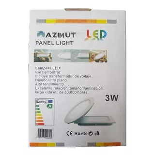 Lampara Led 3w Luz Calida Circular Empotrar