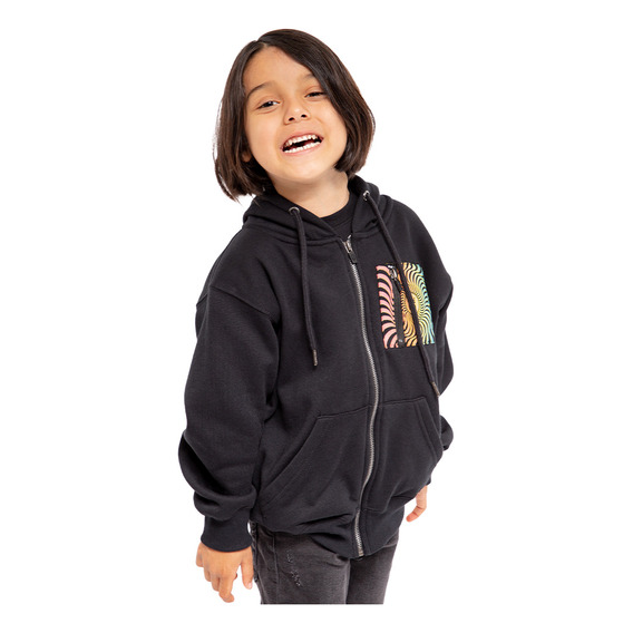 Polerón Infantil Full Zipper Spitfire Trippy Swirl Negro