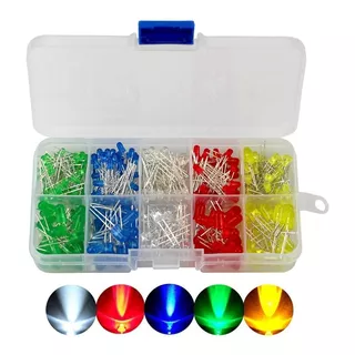 Kit 50 Diodos Leds De 5mm Ultrabrillantes Resistencias Caja