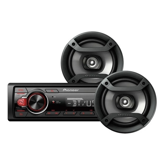 Combo Pioneer Radio Carro Usb Bluetooth + Parlantes 6'