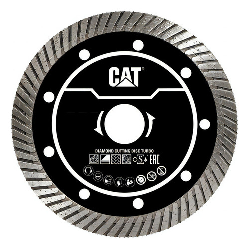 Disco Diamantado Turbo 115mm Cat Ladrillo Concreto Yeso Color Negro