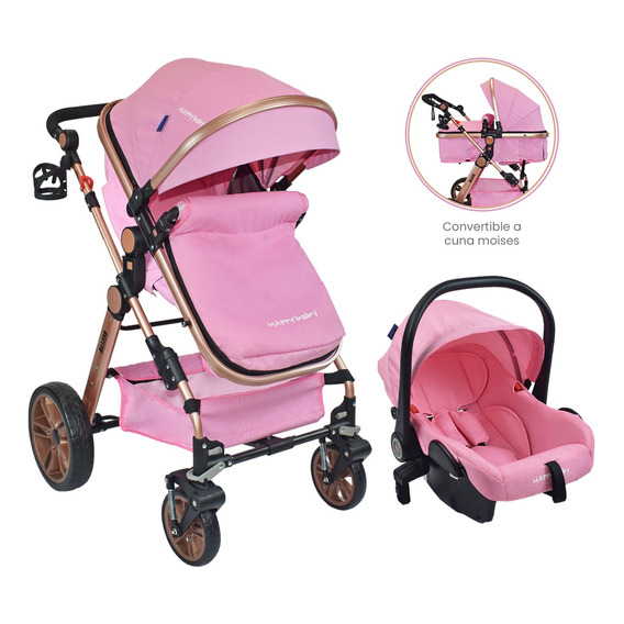 Coche Para Bebe Tipo Moisés Happy Baby Alizze + Pañalera