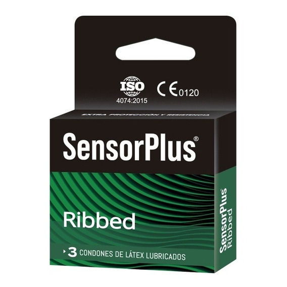 Caja  3 Preservativos Ribbed Sensorplus