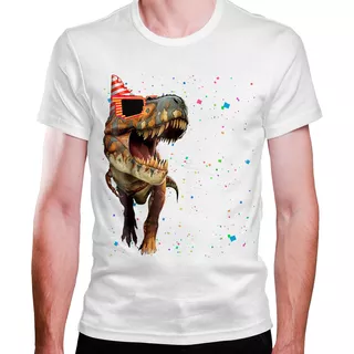 Camiseta Masculina Dinossauro Aniversario