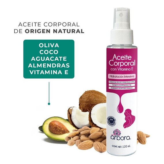  Aceite Corporal Anti-estrías Hidratante Vitamina E + Coco Tipo de envase Spray