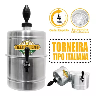 Chopeira Portátil 5,1 Litros Serpentina Alumínio Beer Chopp