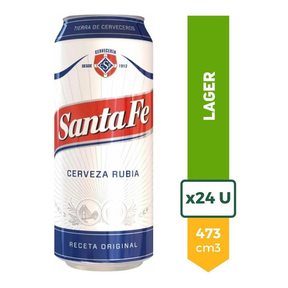 Cerveza Santa Fe Rubia Lata 473ml Pack X24 La Barra Oferta