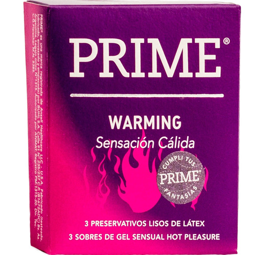 Preservativo De Látex Prime Warming Sensación Cálida X 3 Un