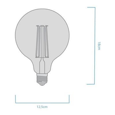 Lampara Globo Filamento Dimerizable Led 8w Vintage G125