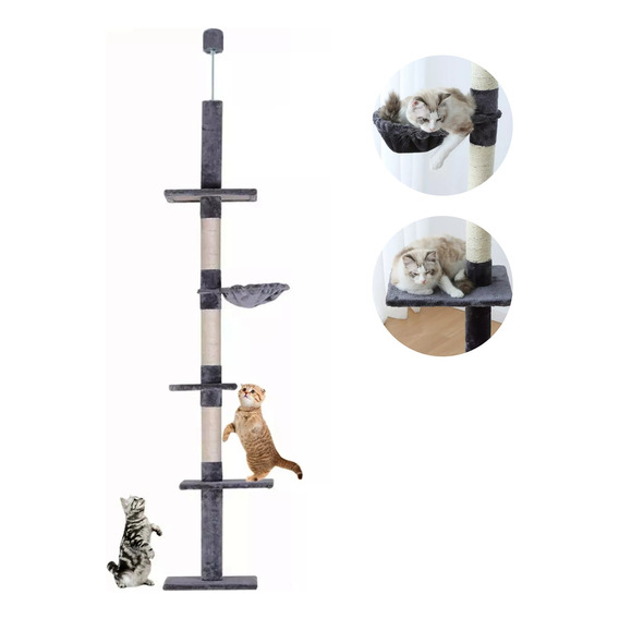 Árbol Vertical Para Gatos Con Altura Ajustable Desde El Suel