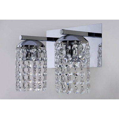 Aplique Lyon 2 Luces Cairel Deco Cristal Cromo Apto Led