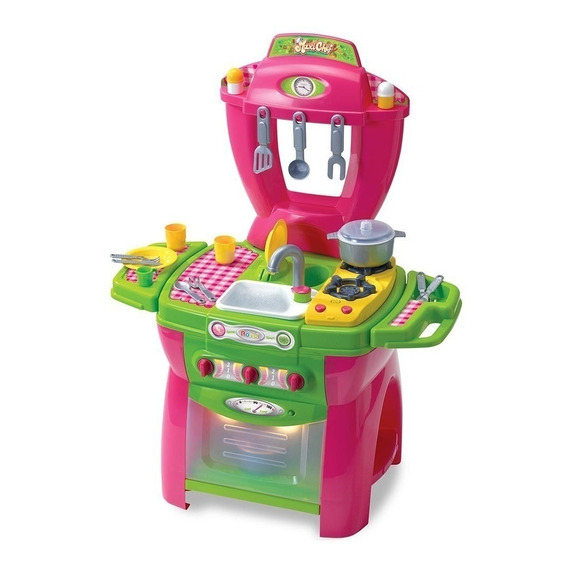 Cocina Maxi Cheff Rondi Con Agua Y Sonido Color verde con rosa