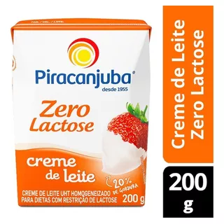 Creme De Leite Uht Homogeneizado Zero Lactose Piracanjuba Caixa 200g