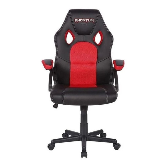 Silla de escritorio Netmak NM-PHONTUM gamer ergonómica  negra y roja