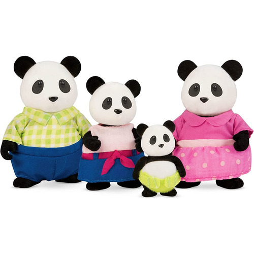 Set Muñecos Familia Panda X4 Lil Woodzeez Animales Coleccion