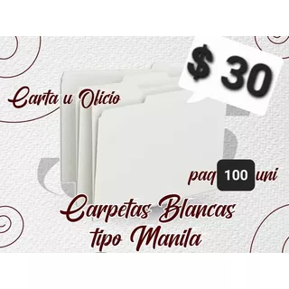 Carpetas Manila Tamaño Carta Marca Oslo Paquete 100 Unidades