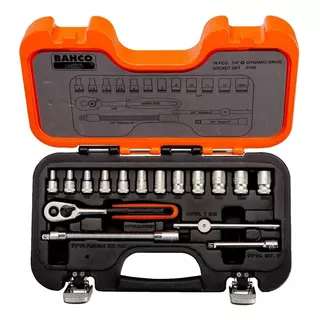 Set Juego Bocallaves Bahco 1/4'' Métrico 16 Piezas Kit S160 Color Naranja