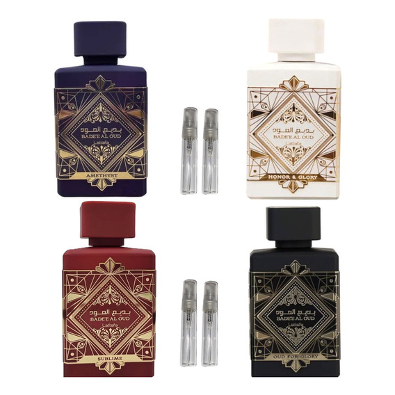 4 Muestras Badee Al Oud(honor+sublime+glory+amethyst)5ml C/u