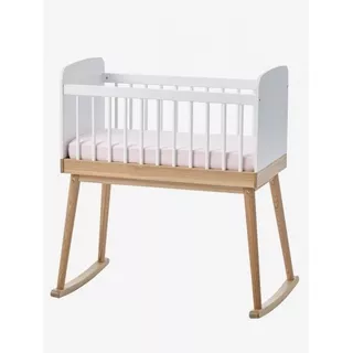 Cuna Mecedora Para Bebe En Color Blanco Y Madera Confeti