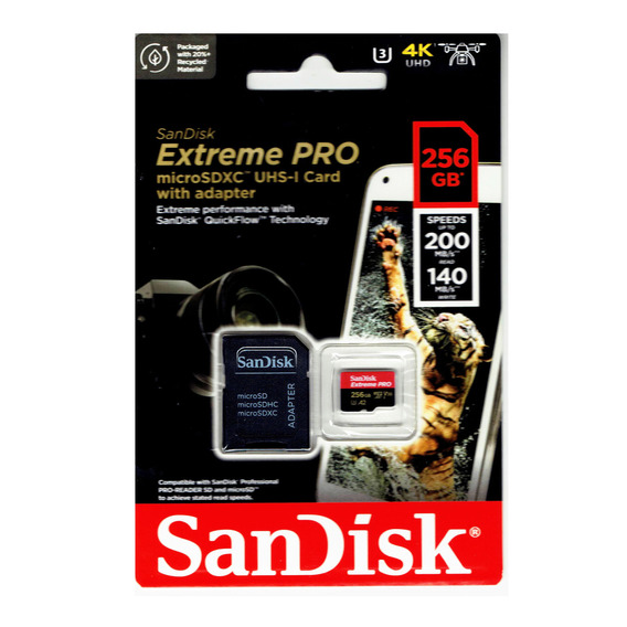 Tarjeta De Memoria Sandisk Microsd  Extreme Pro 256gb