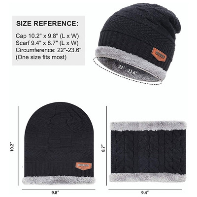 Gorro Bufanda Conjunto Para Frio Invierno Unisex Tejido Lana