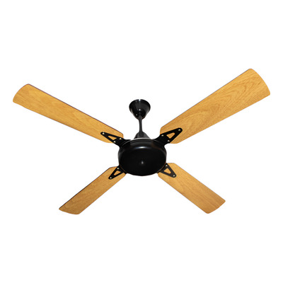Ventilador De Techo Negro 4 Palas De Madera Roble Tg