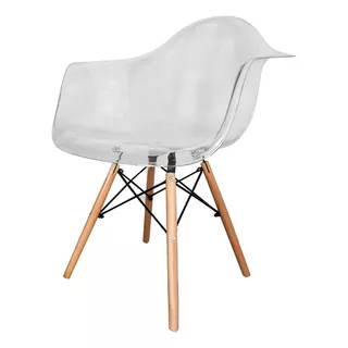 Silla Moderna Daw Estilo Eames Transparente Con Reposabrazos Estructura De La Silla Acrílico Trasparente