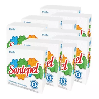 Guardanapo Santepel 50 Folhas Simples 24x22 Kit 10