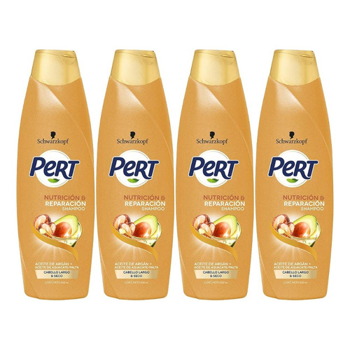  Shampoo Pert Nutrición Argán Y Aceite Aguacate 4 Pack 650ml