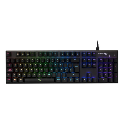 Teclado gamer HyperX Alloy FPS QWERTY Kailh Silver Speed español color negro con luz RGB