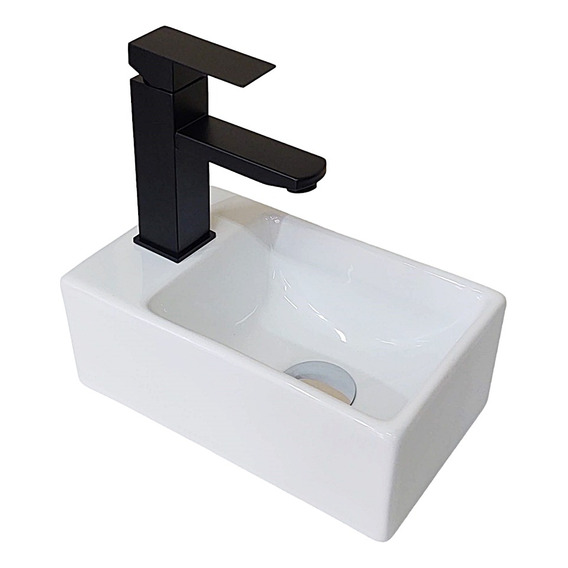 Arenci-pack Lavabo Pared Mod. York - Q5 Negro 30x18x11 Cms.