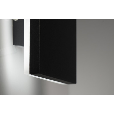 Aplique De Pared Tetra Negro 12w Deco Moderno Exterior Lk