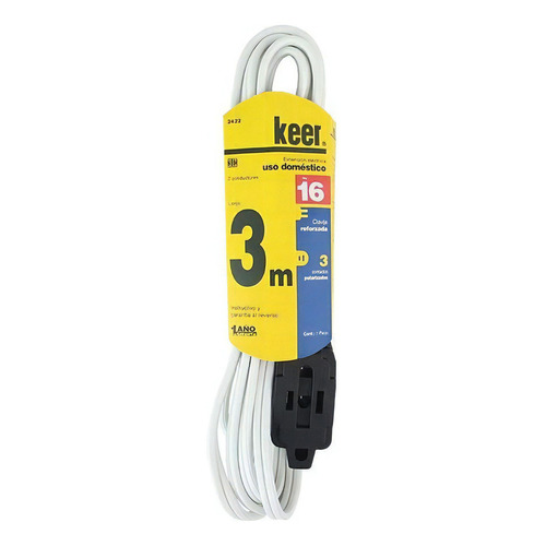 Keer (2422) Extension Domestica 3 M 5 Amps. 2 Cond