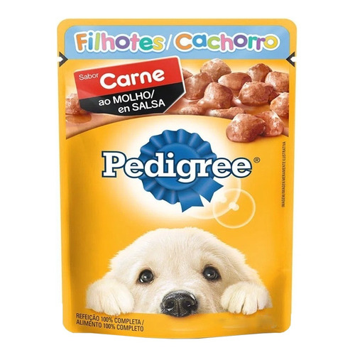 Alimento Pedigree En Salsa para perro cachorro todos los tamaños sabor carne en sobre de 85 g