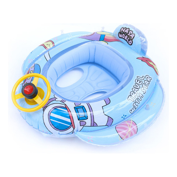 Flotador Infantil Piscina Asiento Inflable Nave Con Volante