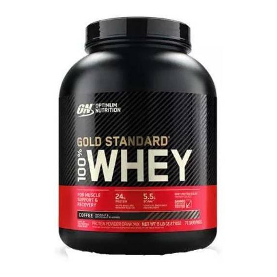 Suplemento en polvo Optimum Nutrition  Proteína Gold Standard 100% Whey proteína sabor café en pote de 2.27kg